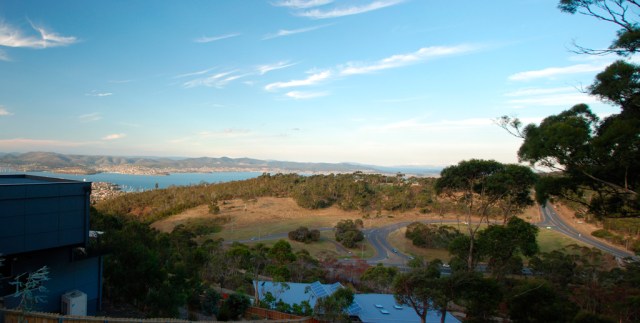 Panorama from the footpath looking East from 27 Woodcutters